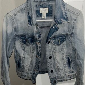 Forever 21 Faded Light Blue Denim Jacket